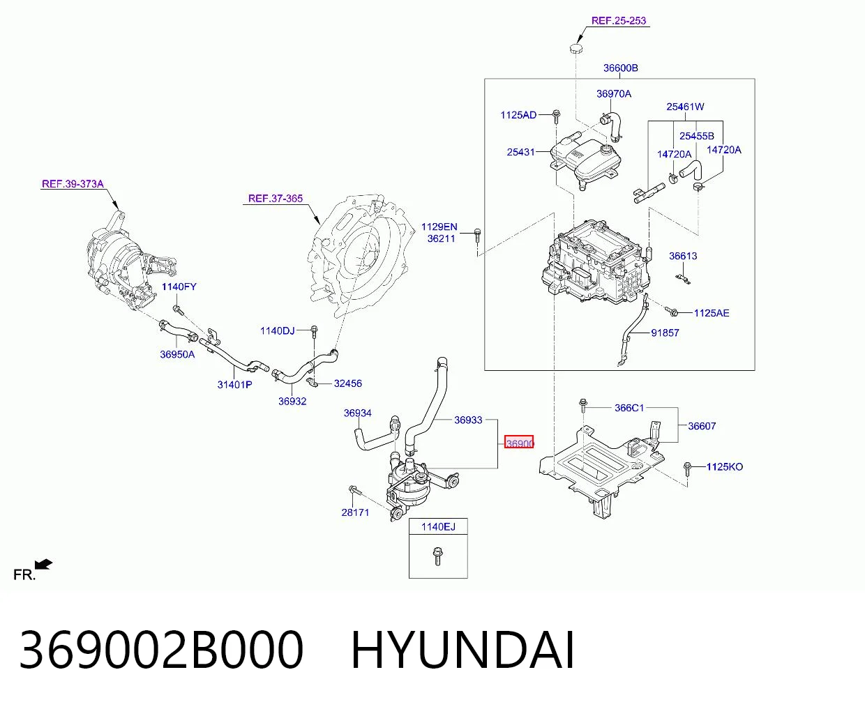 369002B000 Hyundai/Kia Bomba de agua del inversor