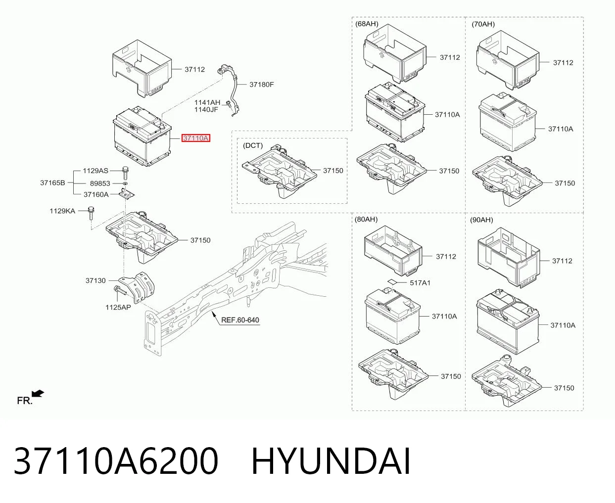Batería de arranque HYUNDAI 37110A6200