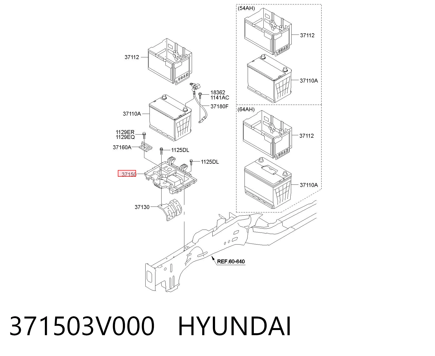 371503V000 Hyundai/Kia Batería Start-Stop