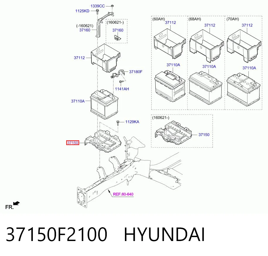 37150F2100 Hyundai/Kia Bandeja de la batería
