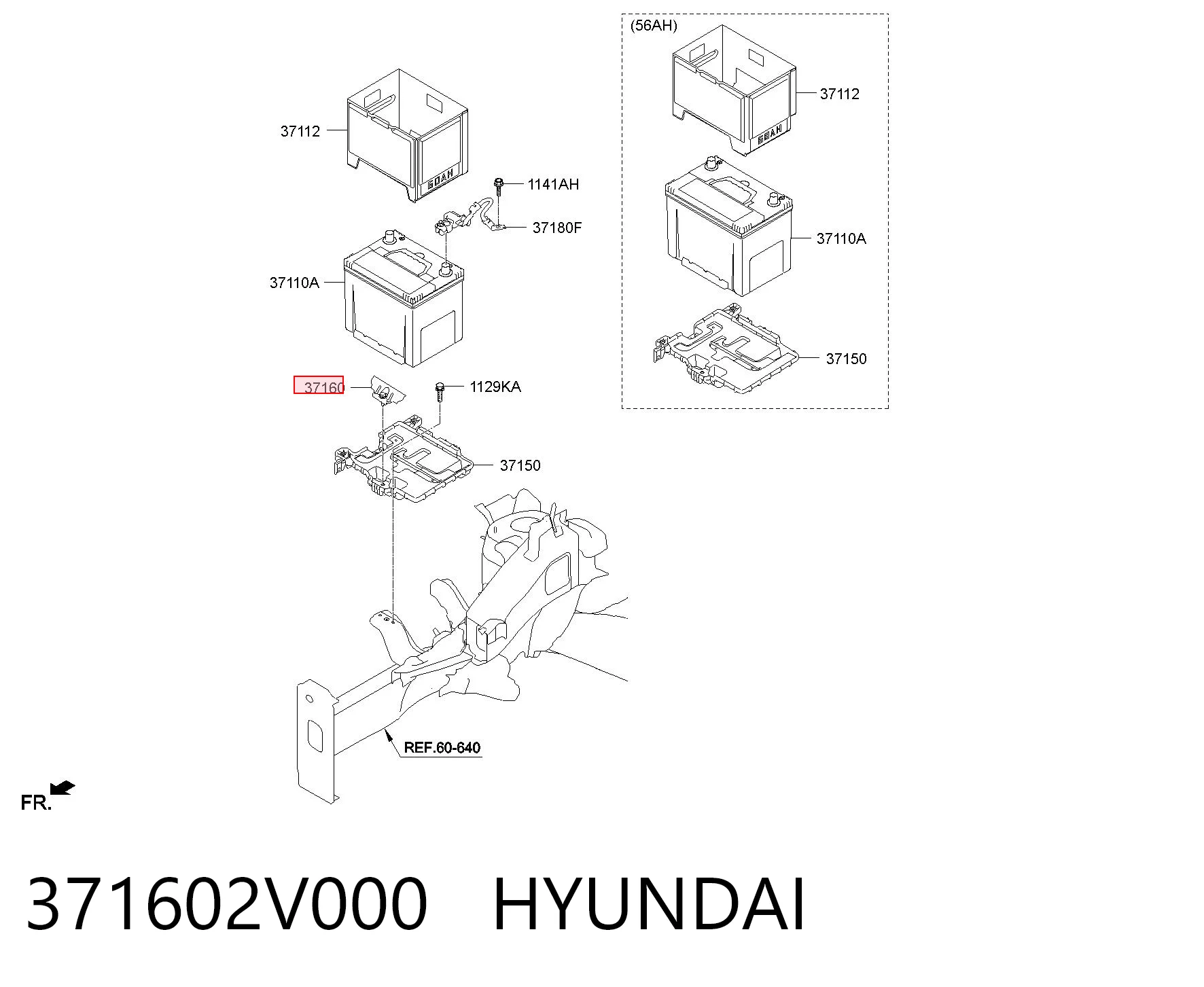 371602V000 Hyundai/Kia Soporte de batería