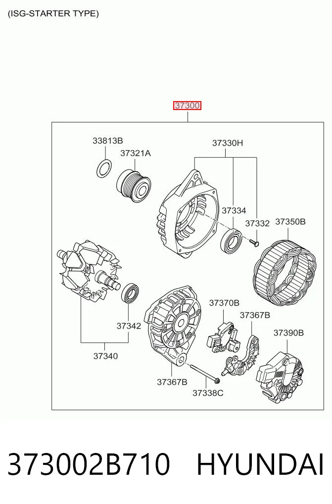 373002B710 Hyundai/Kia Alternador de coche