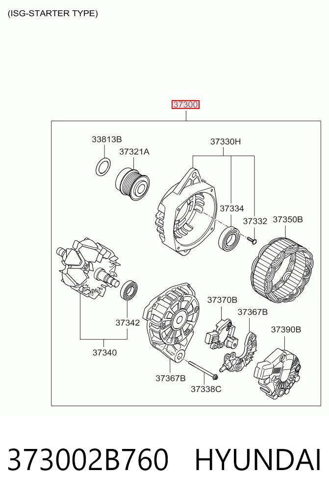 373002B760 Hyundai/Kia Alternador de coche