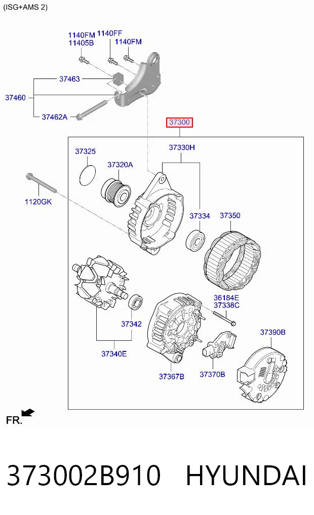 373002B910 Hyundai/Kia Alternador de coche