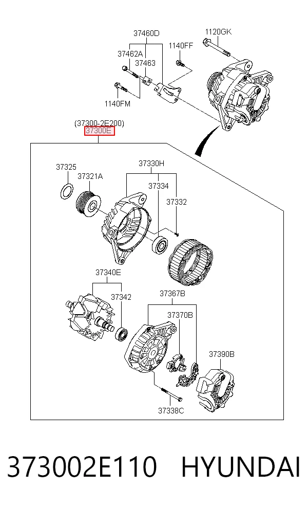 373002E110 Hyundai/Kia Alternador de coche