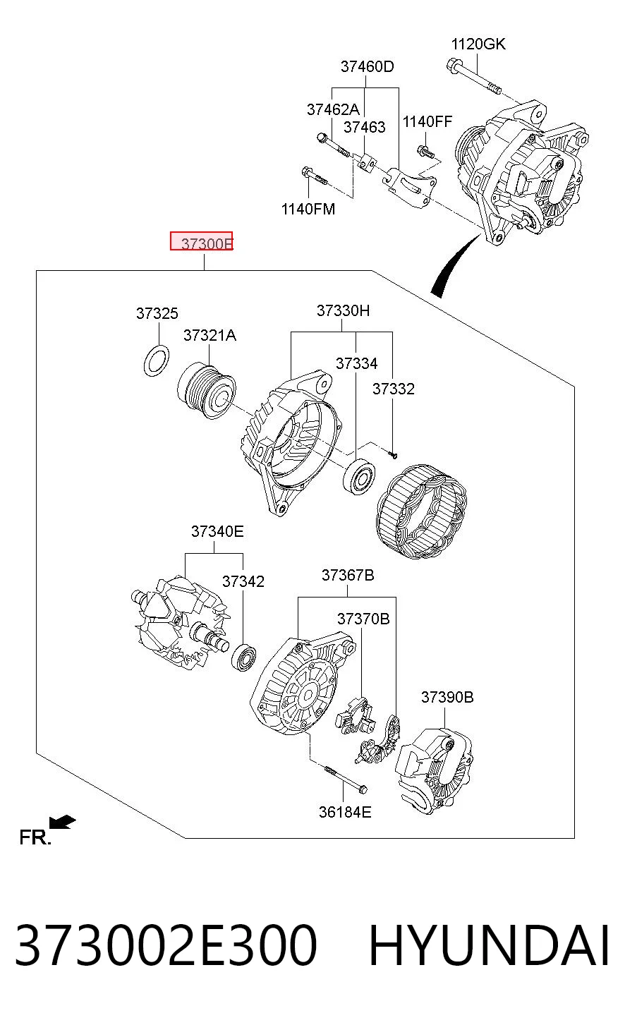373002E300 Hyundai/Kia Alternador de coche