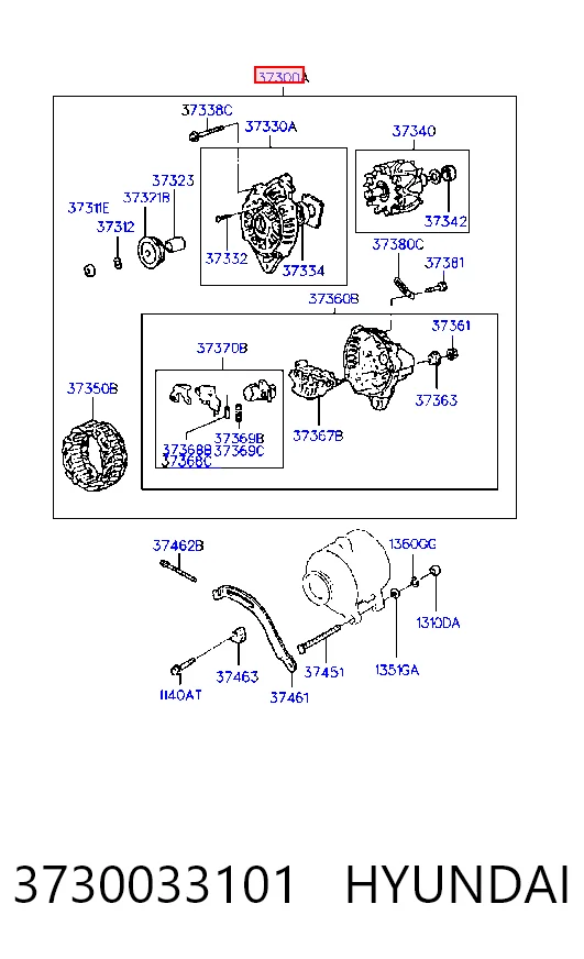Alternador de coche Hyundai Sonata III (1993-1998)