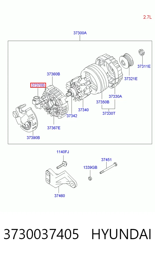 3730037405 Hyundai/Kia Alternador de coche