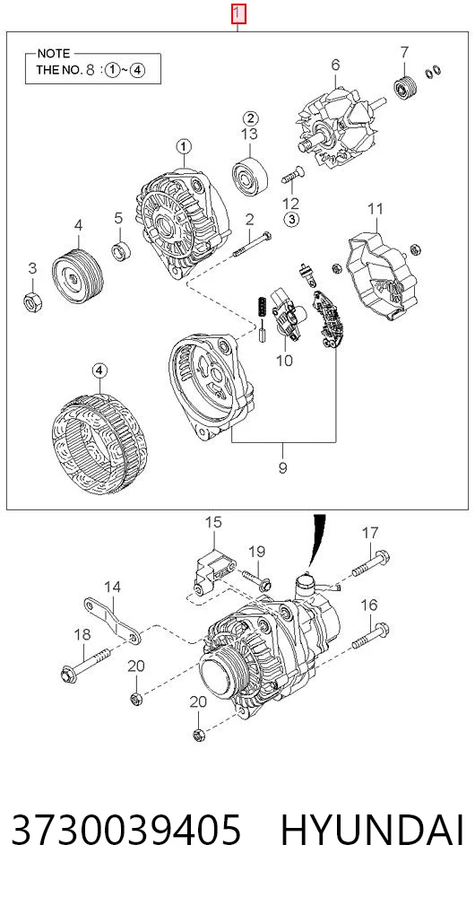 3730039405 Hyundai/Kia Alternador de coche