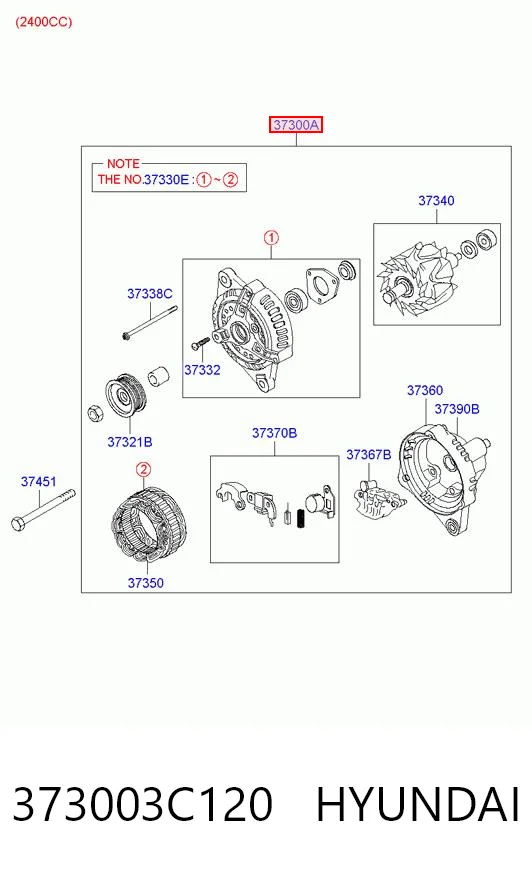 373003C120 Hyundai/Kia Alternador de coche