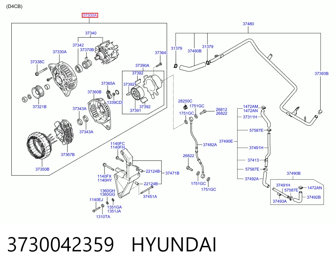 3730042359 Hyundai/Kia Alternador de coche