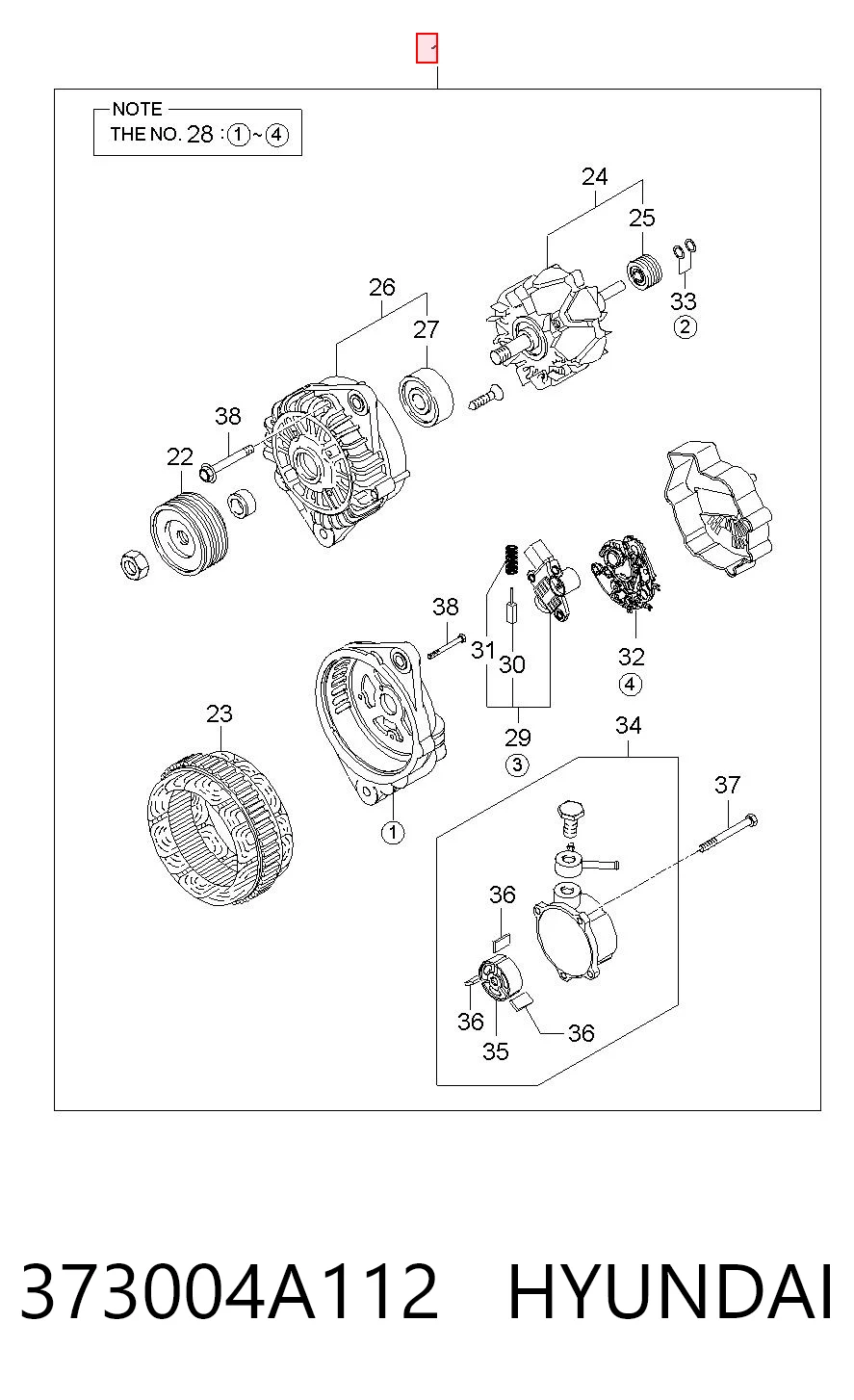 Alternador HYUNDAI 373004A112