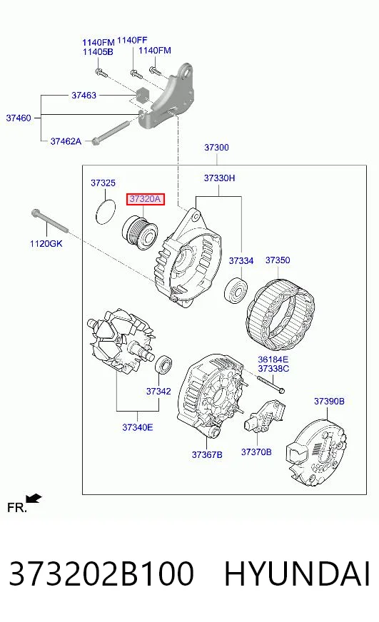 Polea libre del alternador Hyundai KONA  (OS)