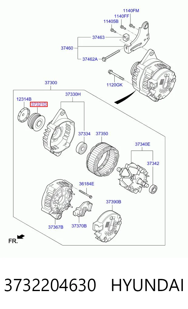 3732204630 Hyundai/Kia Rueda libre alternador 