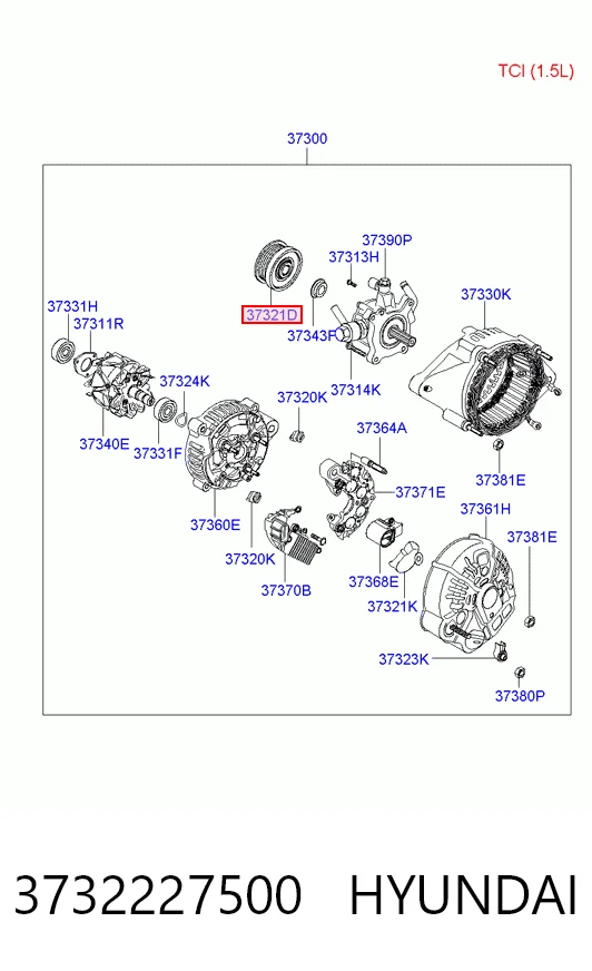 Polea de alternador para Hyundai Accent II (LC)