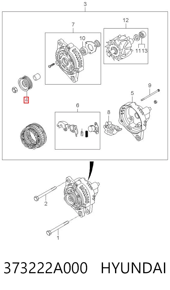 Comprar Polea del alternador Hyundai I10 PA a bajo precio