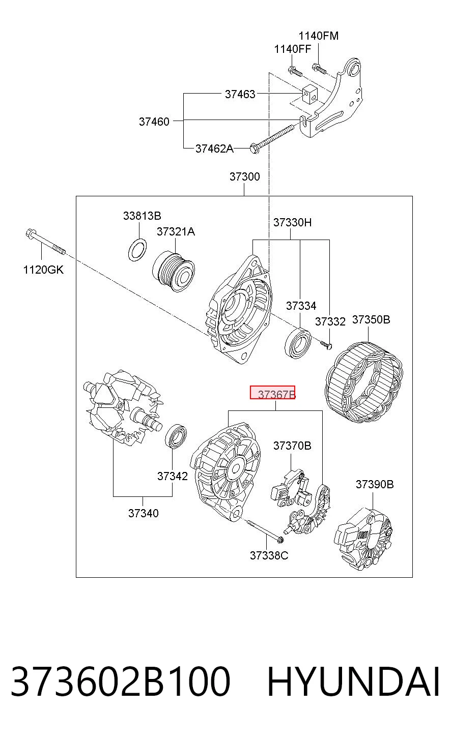 Puente de diodos, alternador para Hyundai I20 PB
