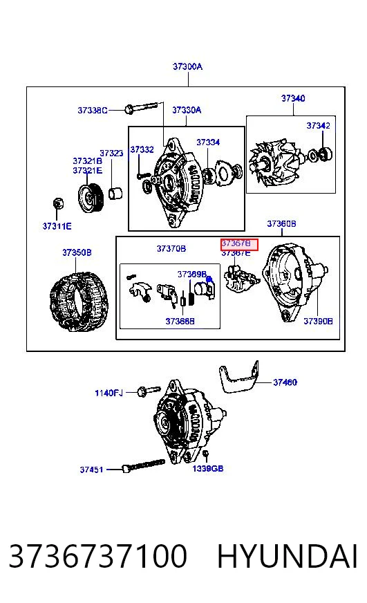 Puente de diodos, alternador para Hyundai Sonata EF