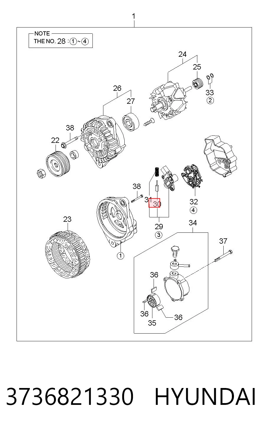 Comprar Escobilla del alternador Hyundai Sonata EU4 a bajo precio