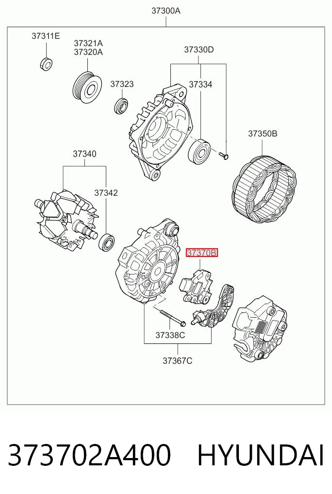 373702A400 Hyundai/Kia Regulador alternador