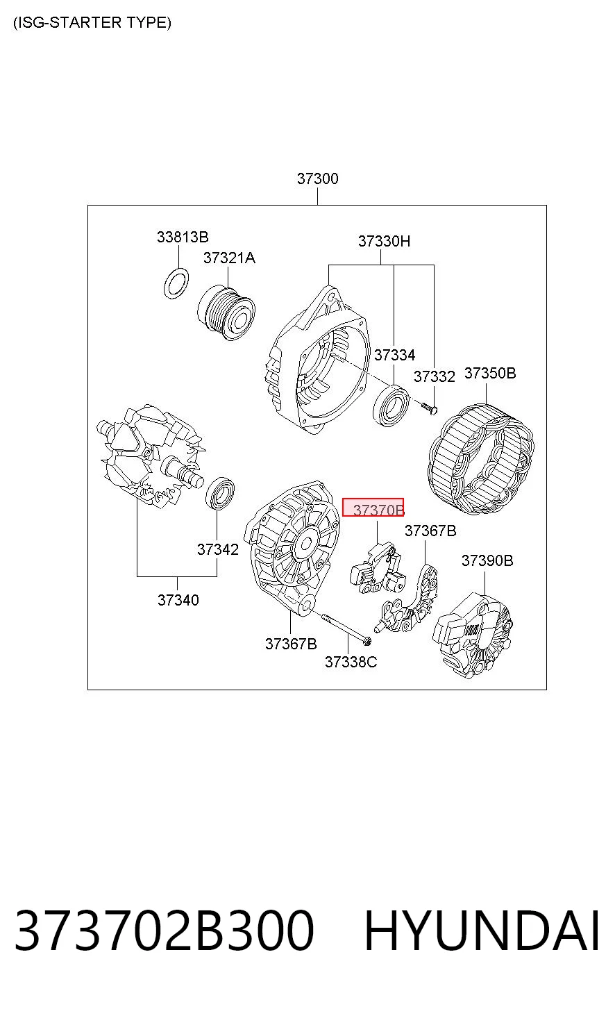 373702B300 Hyundai/Kia Regulador alternador