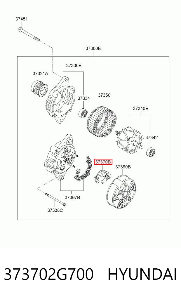 Regulador del alternador 373702G700 HYUNDAI