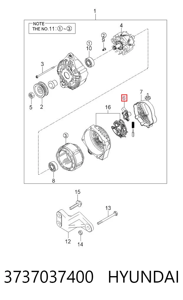 3737037400 Hyundai/Kia Regulador alternador