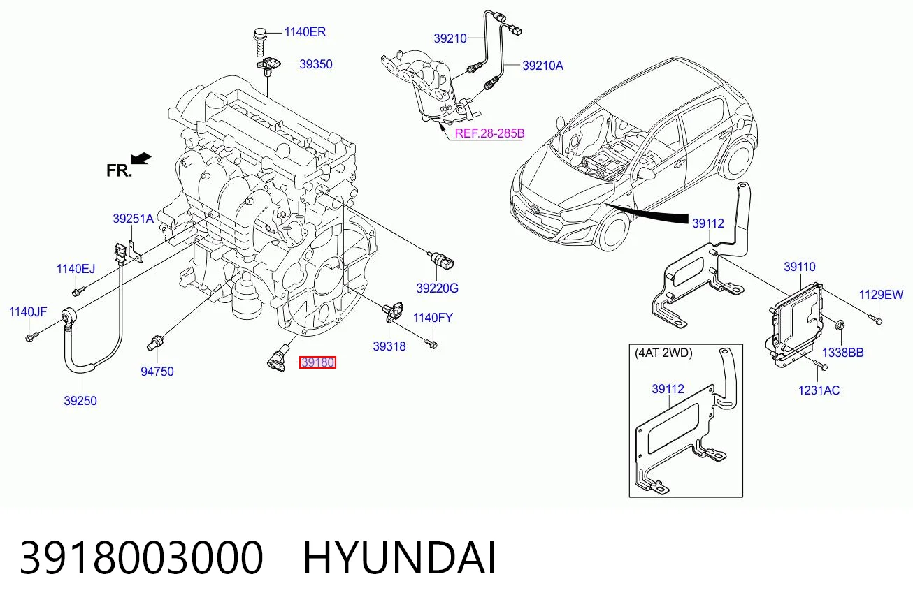 3918003000 Hyundai/Kia Sensor de posición del cigüeñal