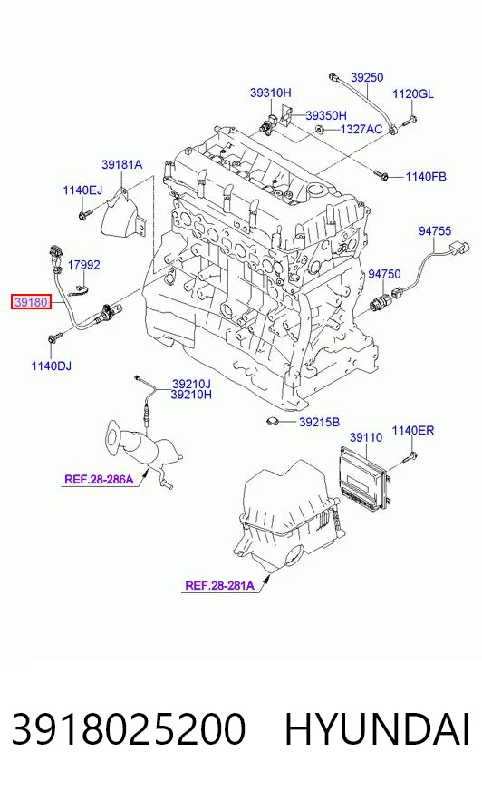 3918025200 Hyundai/Kia Sensor de posición del cigüeñal
