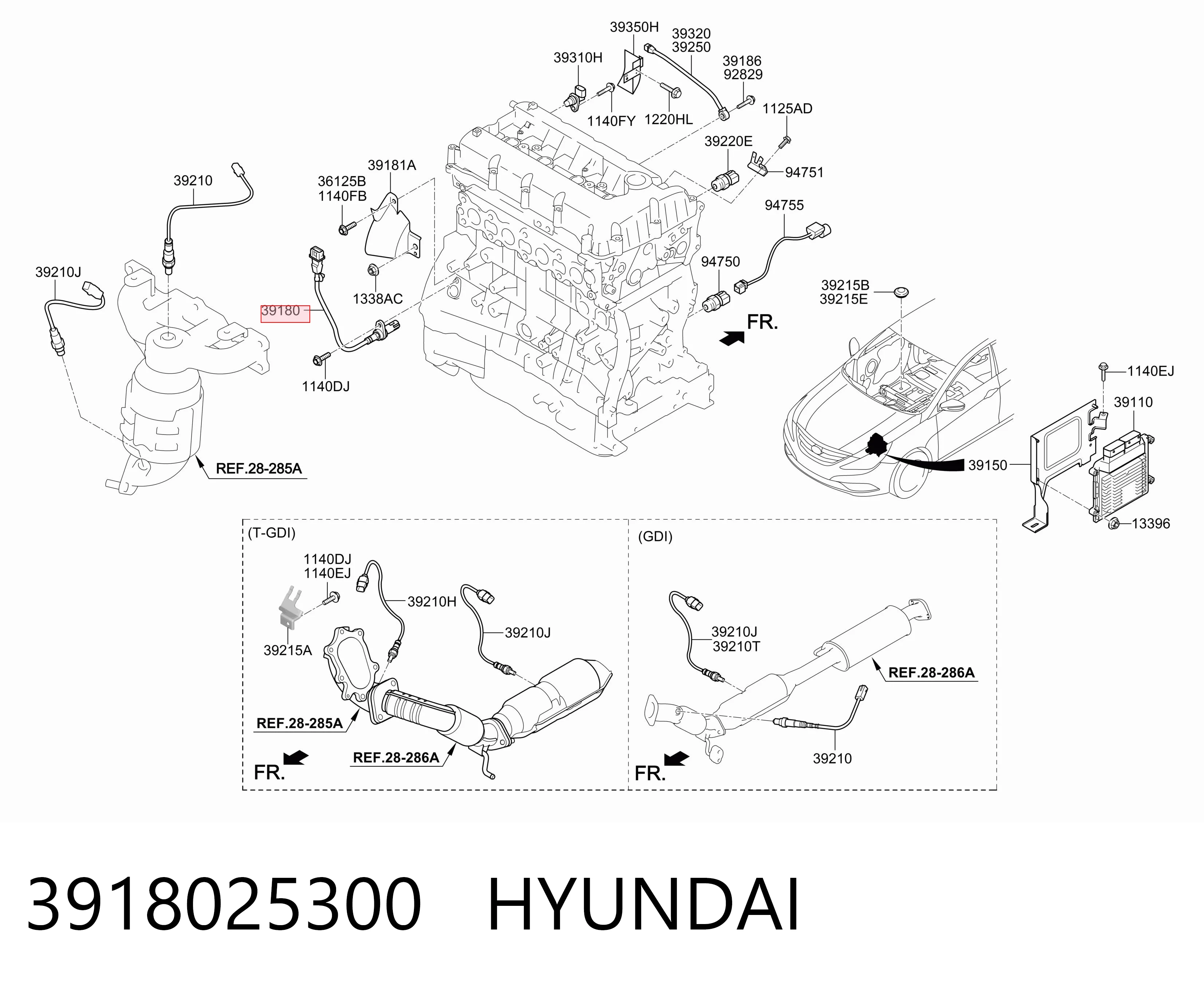 3918025300 Hyundai/Kia Sensor de posición del cigüeñal