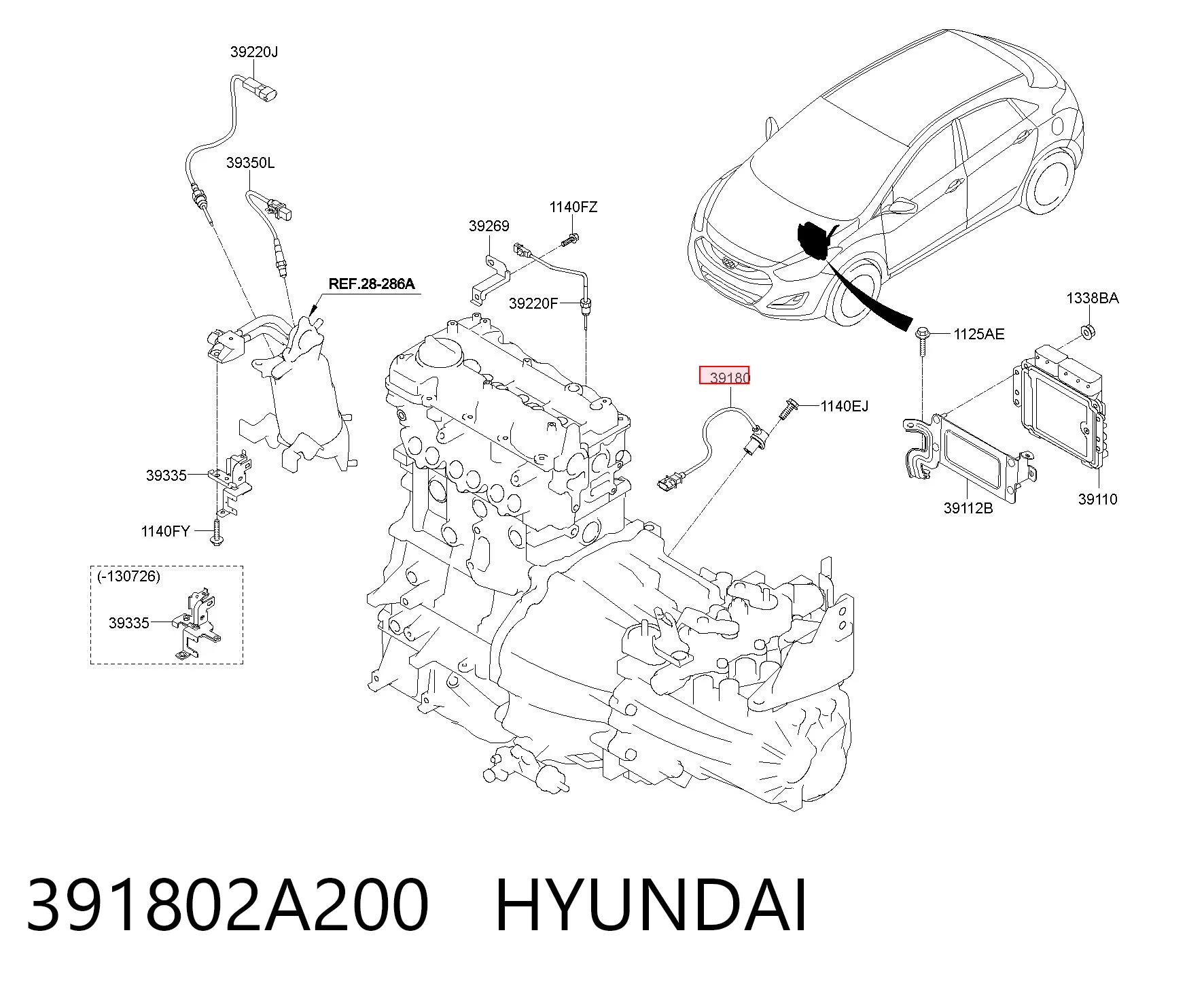 391802A200 Hyundai/Kia Sensor de posición del cigüeñal