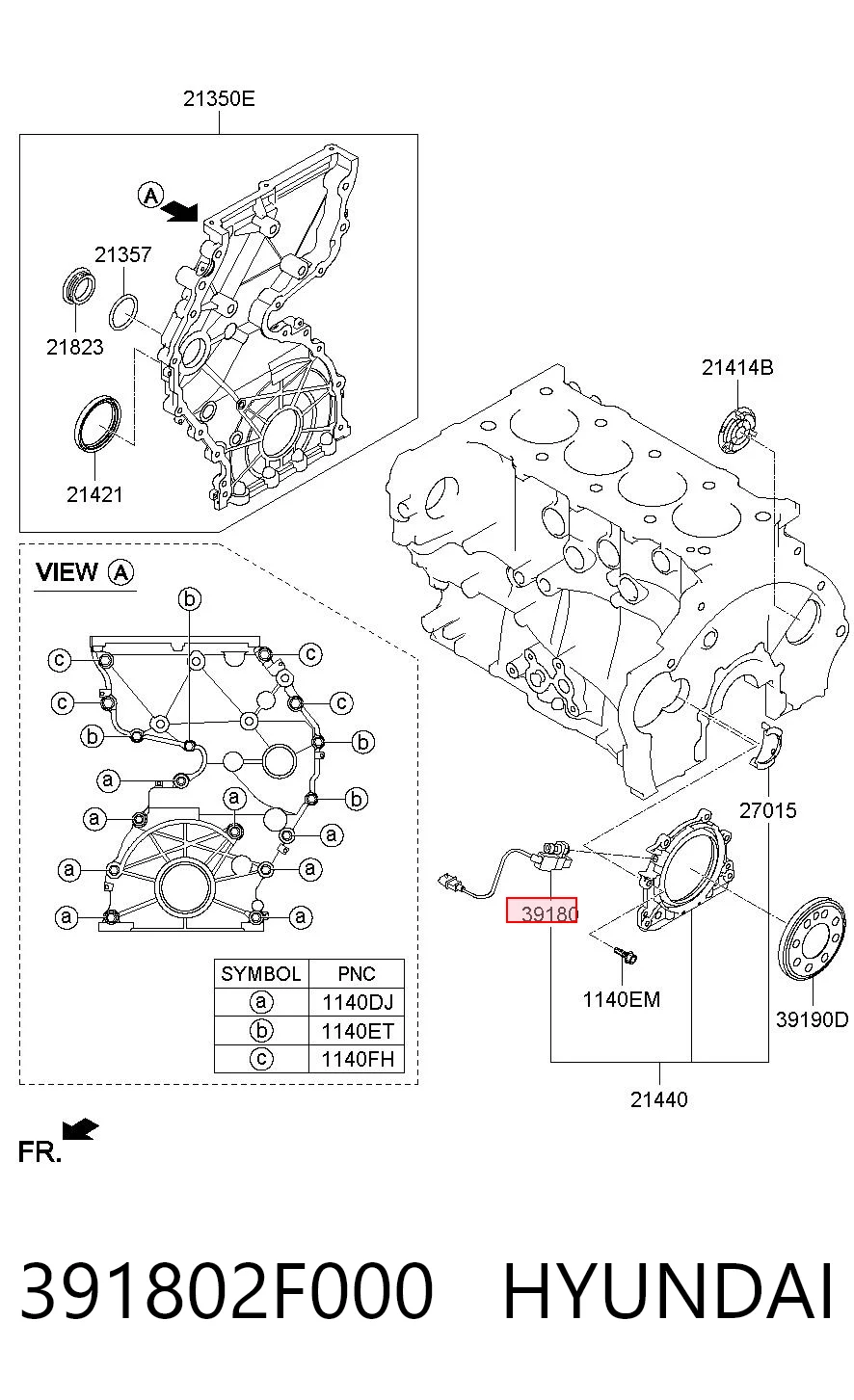 391802F000 Hyundai/Kia Sensor de posición del cigüeñal