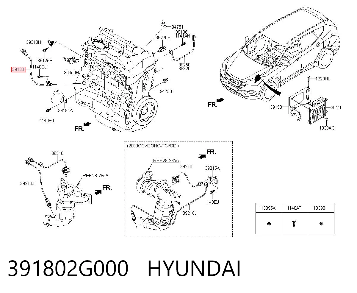 391802G000 Hyundai/Kia Sensor de posición del cigüeñal