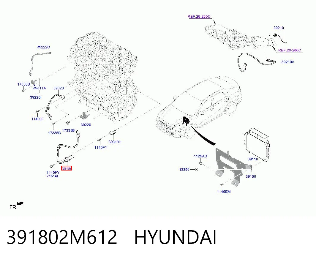 Sensor de posición del cigüeñal para Hyundai Tucson IV NX4E