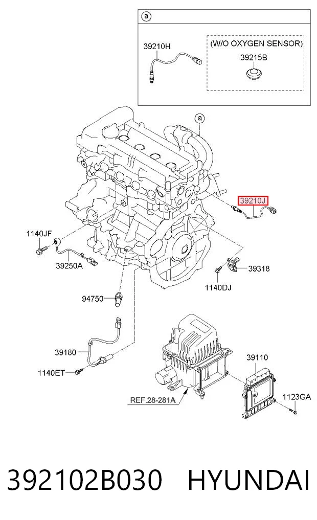 392102B030 Hyundai/Kia Sonda lambda (NOx, O2)