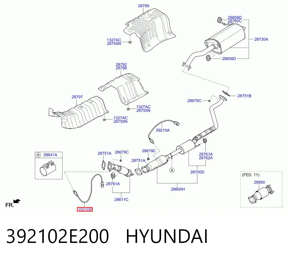 392102E200 Hyundai/Kia Sensor de oxígeno previo al catalizador
