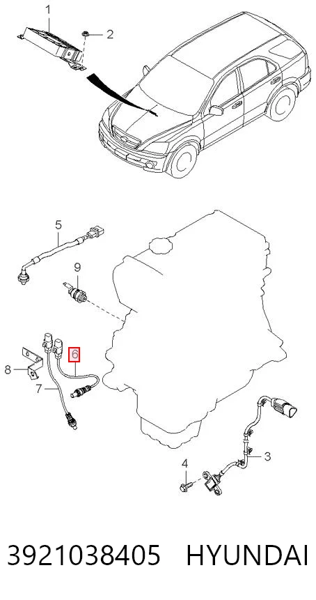 Sonda Lambda 3921038405 HYUNDAI