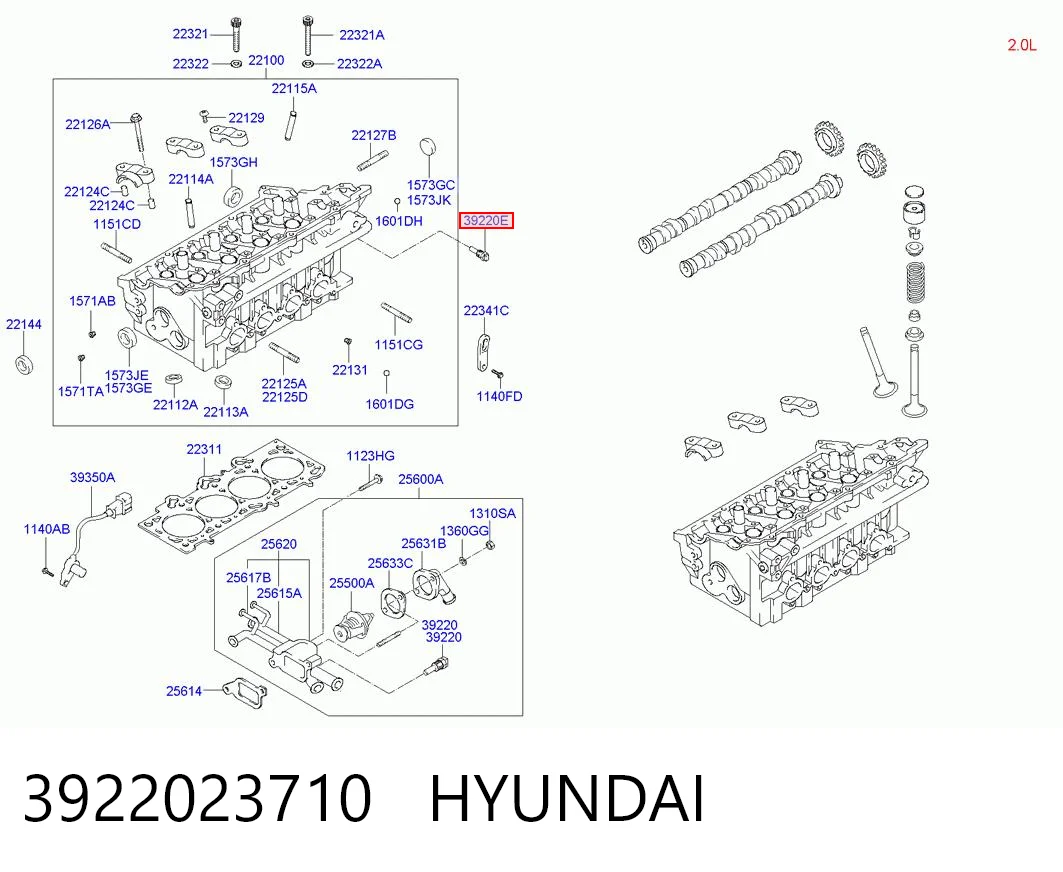 3922023710 Hyundai/Kia Sensor de temperatura de aceite del motor
