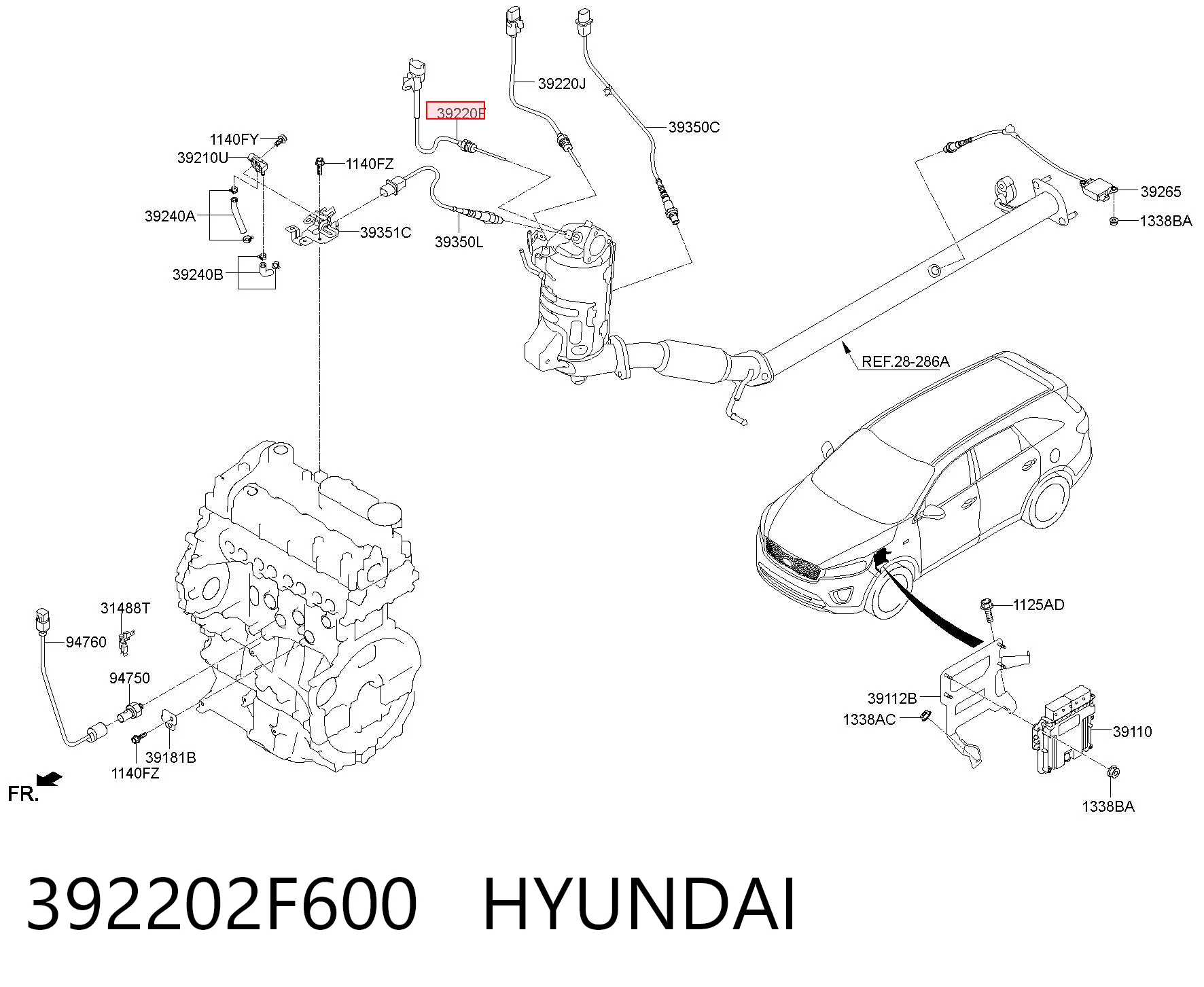 392202F600 Hyundai/Kia Sensor de temperatura de gases de escape del filtro de partículas