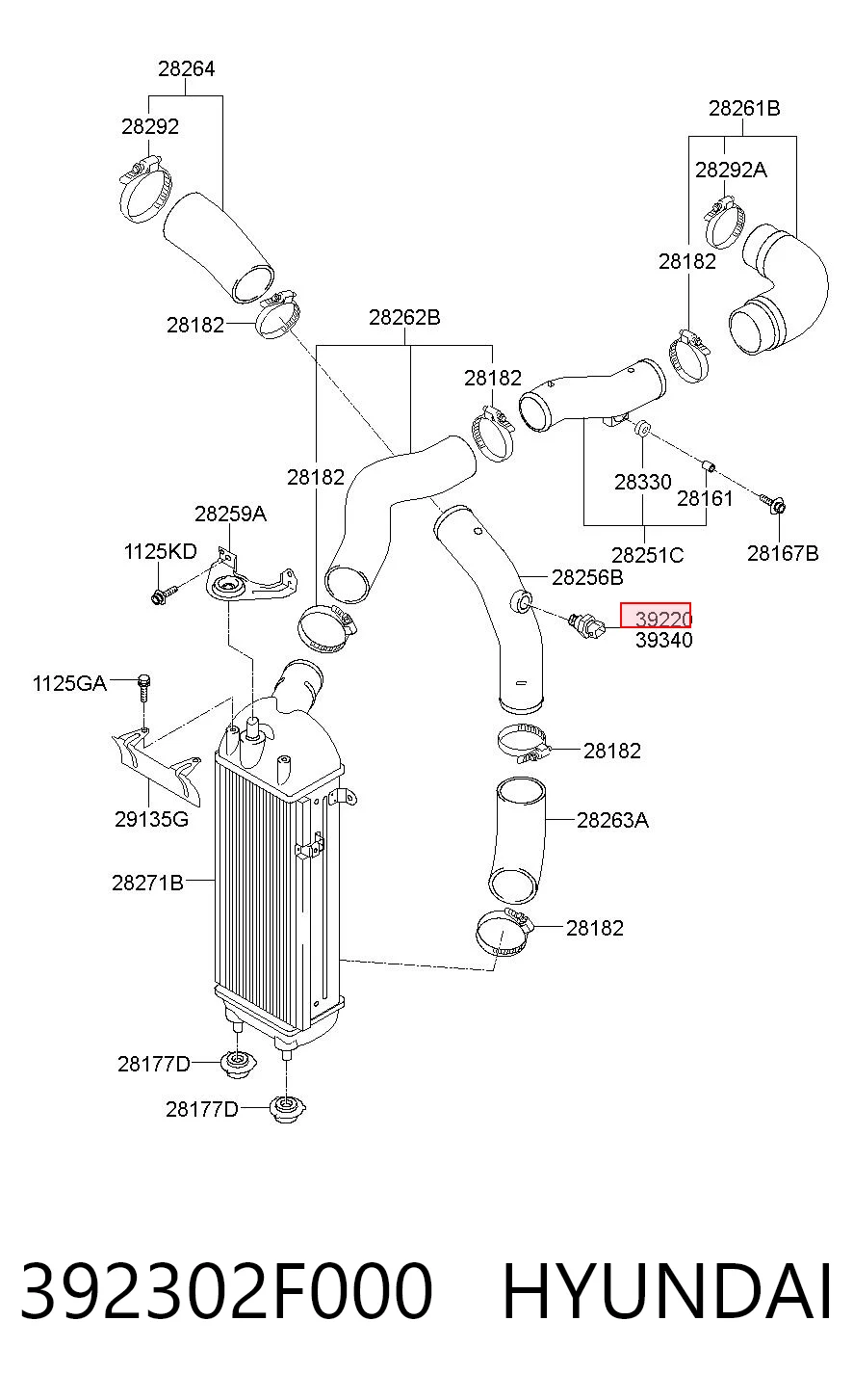 392302F000 Hyundai/Kia Sensor de temperatura del aire de admisión