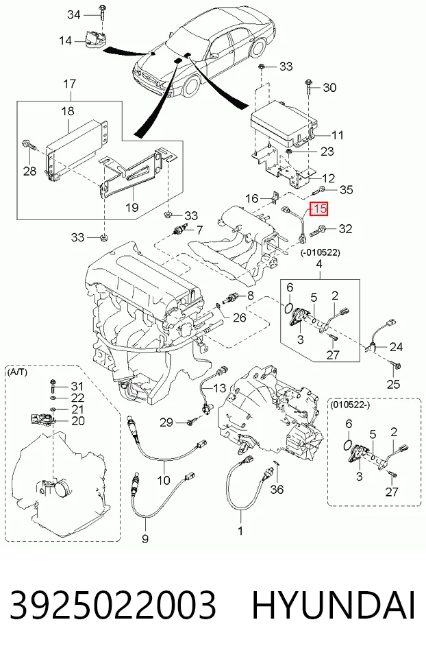 Sensor de detonaciones Hyundai Accent I sedán (1994 - 2001) precio, desde 38,57 EUR