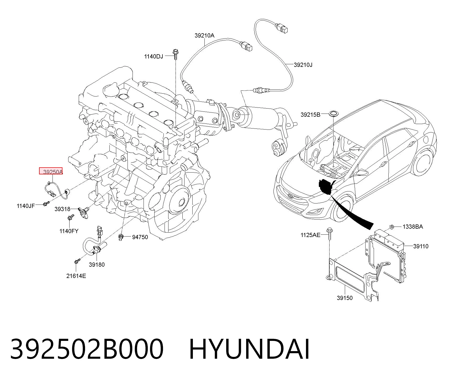 392502B000 Hyundai/Kia Sensor de detonación