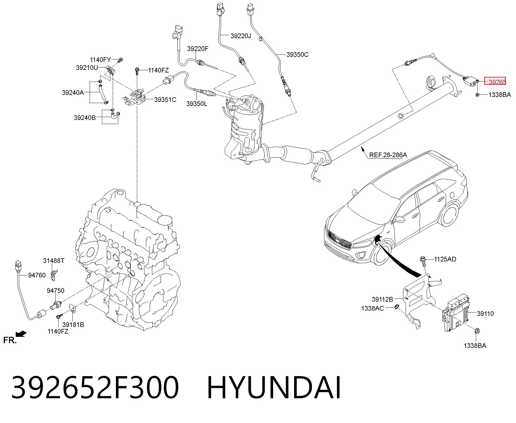 392652F300 Hyundai/Kia Sensor de óxidos de nitrógeno NOx