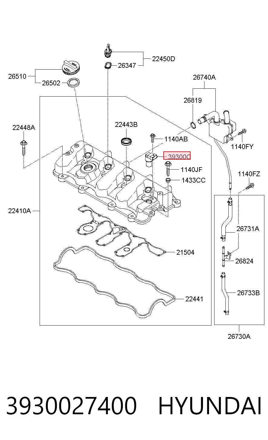 3930027400 Hyundai/Kia Sensor posición arbol de levas