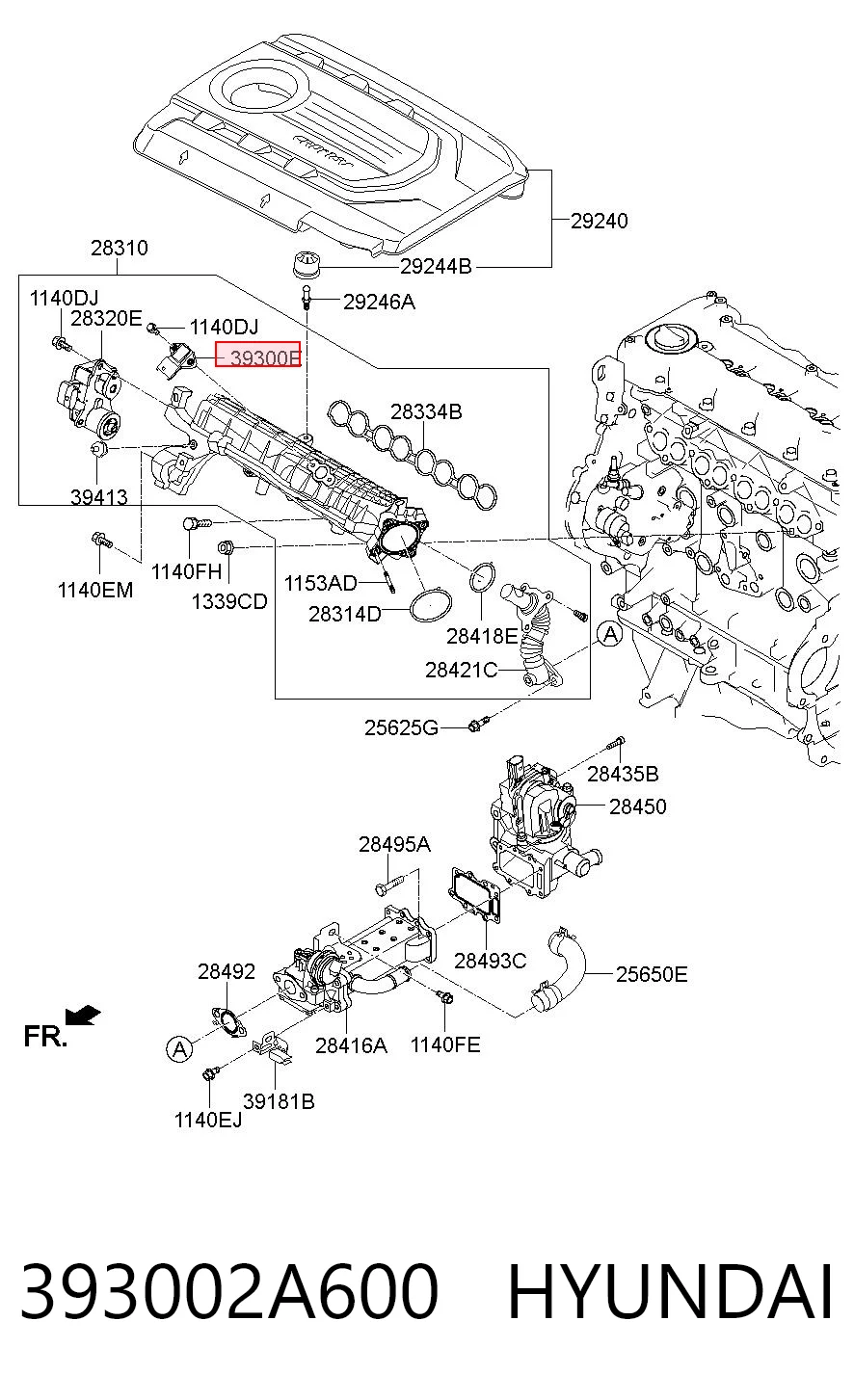 393002A600 Hyundai/Kia Sensor, presión colector de admisión 