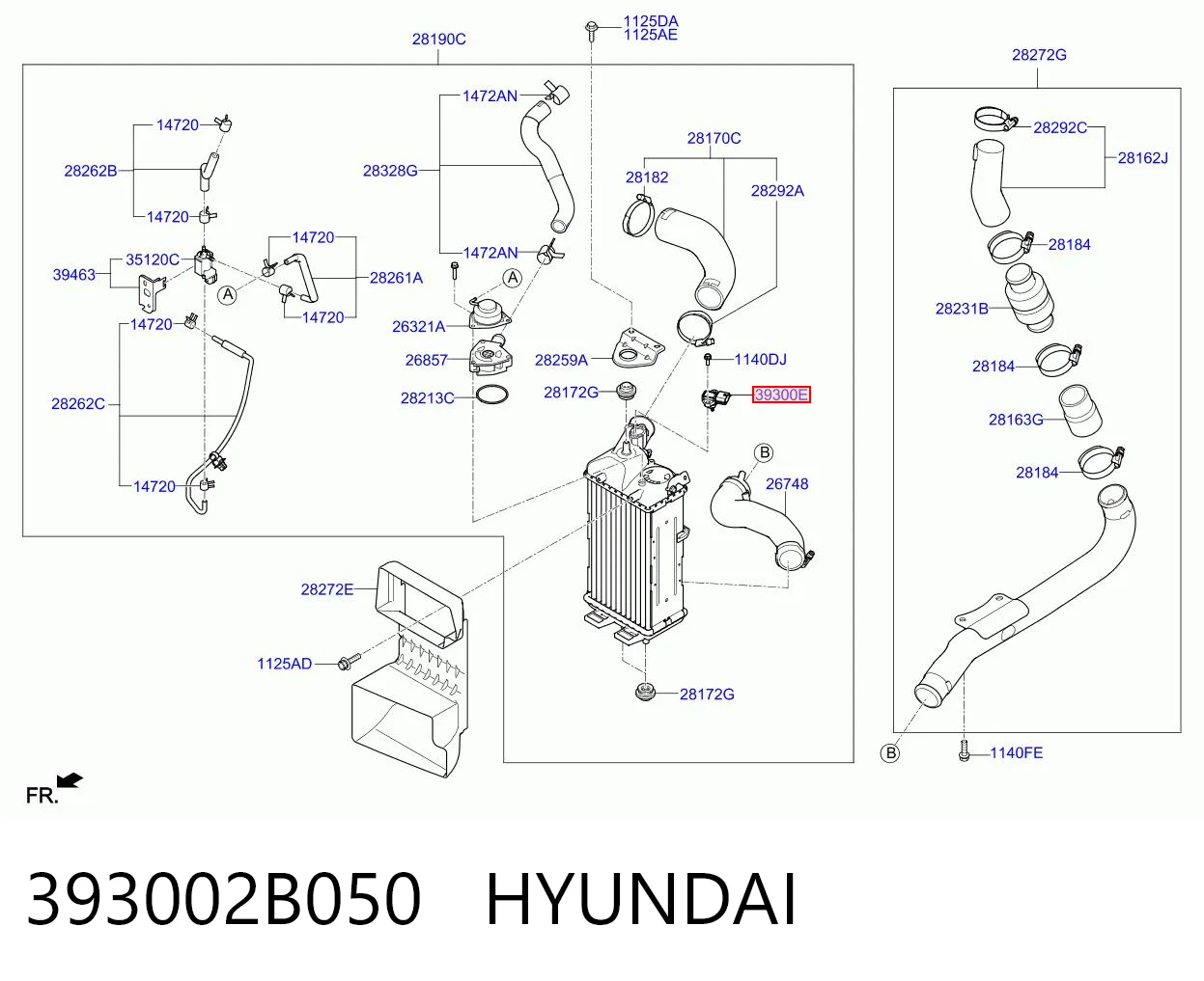 393002B050 Hyundai/Kia Sensor, presión colector de admisión 