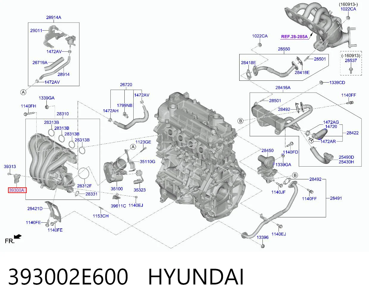393002E600 Hyundai/Kia Sensor, presión colector de admisión 