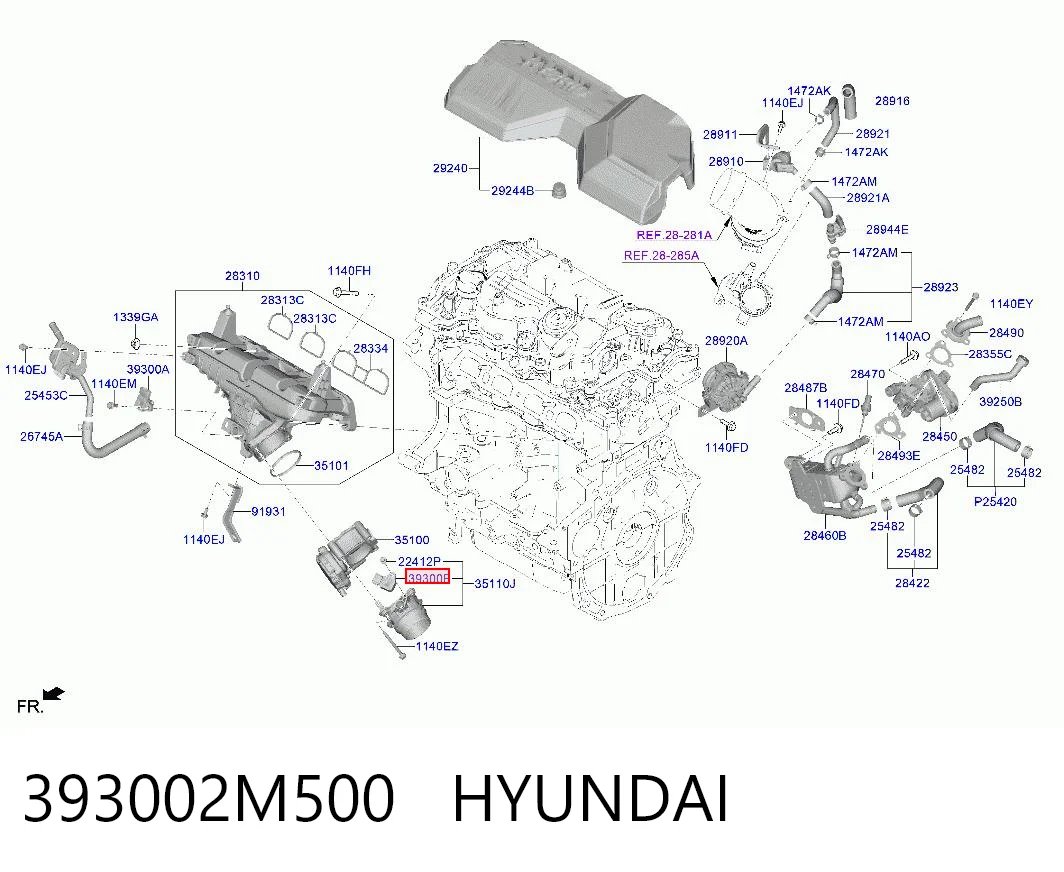 393002M500 Hyundai/Kia Sensor de presión de sobrealimentación