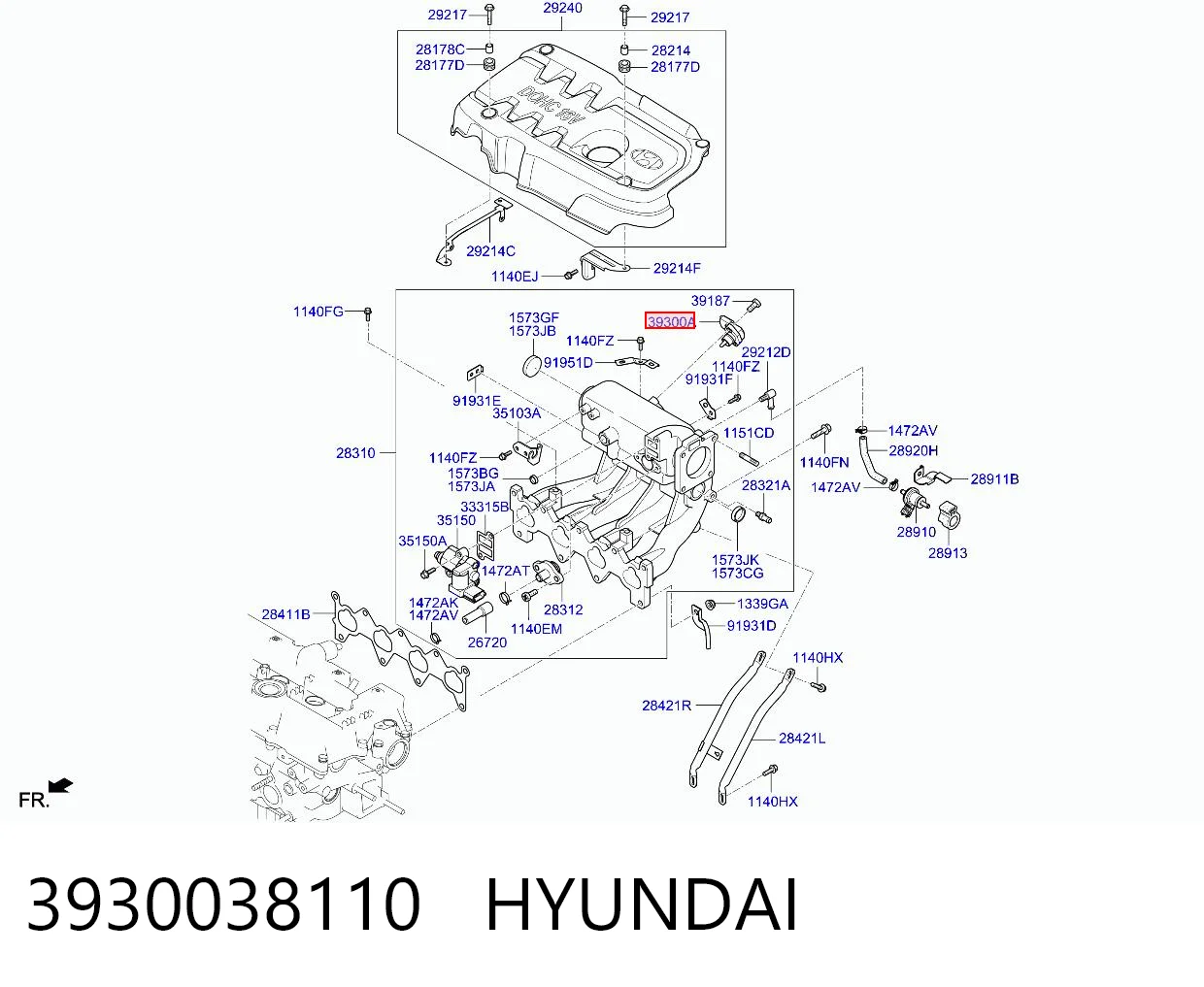 3930038110 Hyundai/Kia Sensor De Presion Del Colector De Admision