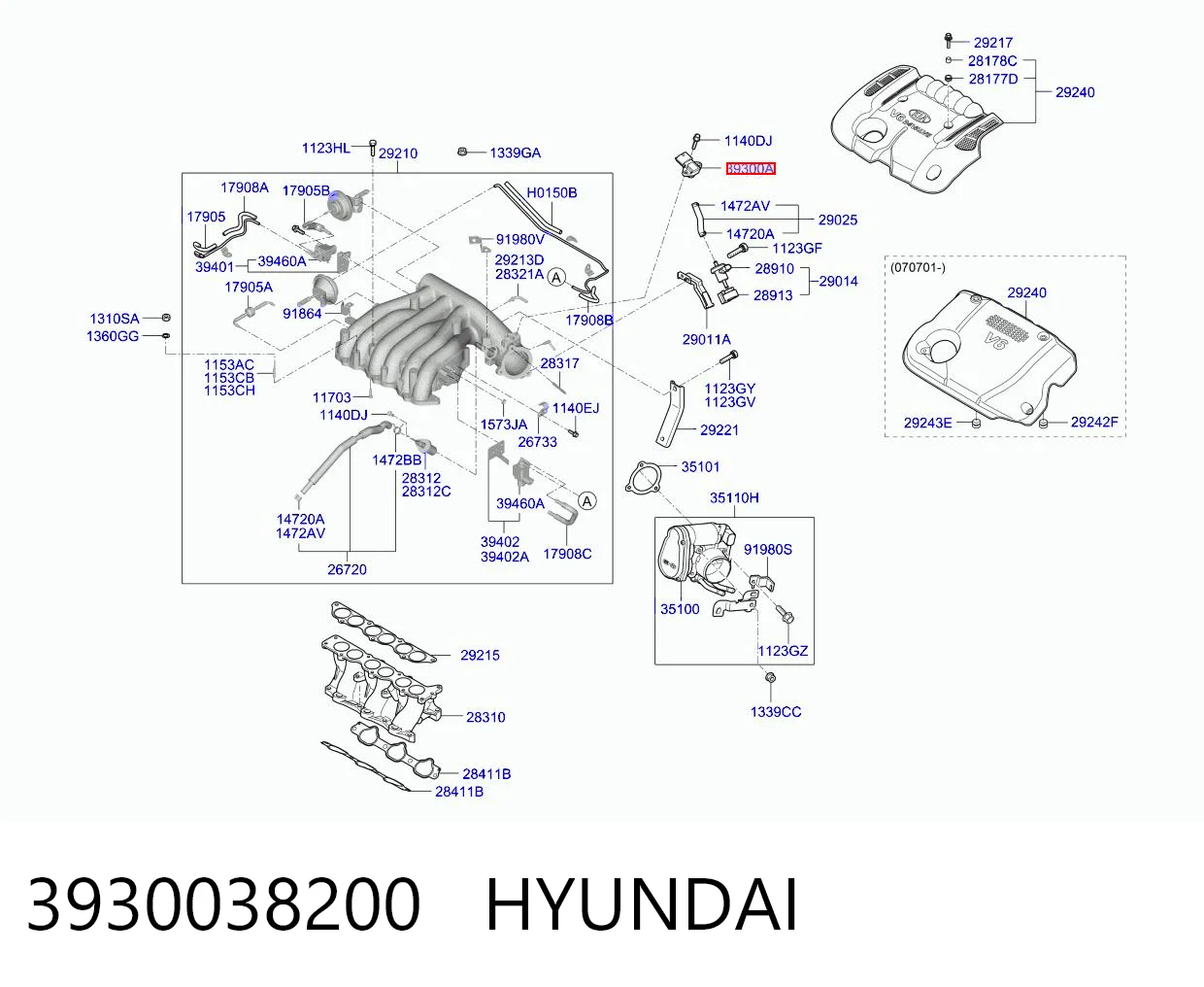 3930038200 Hyundai/Kia Sensor De Presion Del Colector De Admision